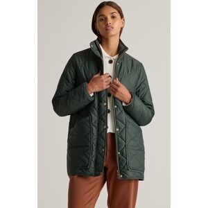 Quince Featherless Quilted Long Puffer Jacket Verdant Pine Large New With Tags